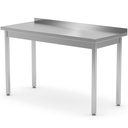 Pie sienas montējama tērauda darba virsma ar apmali 140x70x85 cm - Hendi 812693