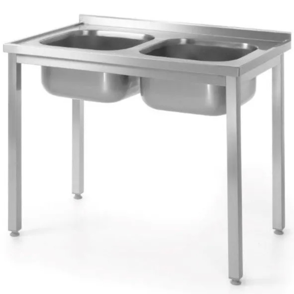 Twisted steel wall table with two sinks 100x70x85 cm - Hendi 812952