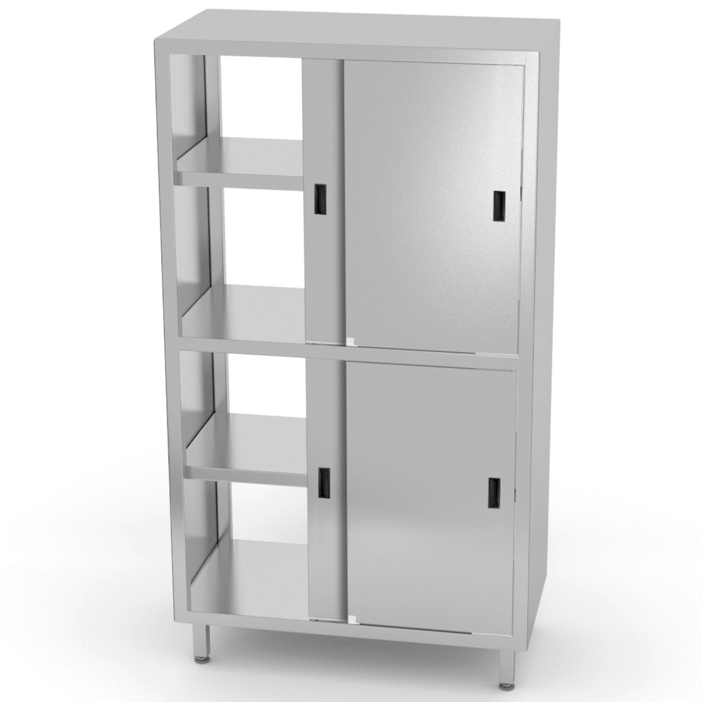 Food service pass-through cabinet with sliding doors bolted stainless 80x70x180 cm - Hendi 812402