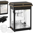 Retro TEFLON 1600 W 5-6 kg/h popkornų skrudinimo aparatas - juodos ir auksinės spalvos