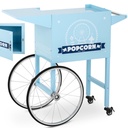 Popkorna aparāta pamatnes ratiņi ar retro korpusu 51 x 37 cm - zili