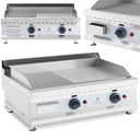 Gas grill double smooth fluted for natural gas 0.02 bar 74.5 x 40 cm 2 x 3100 W.