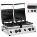 Rectangular double waffle maker for 4 Belgian waffles 2 x 1500 W.
