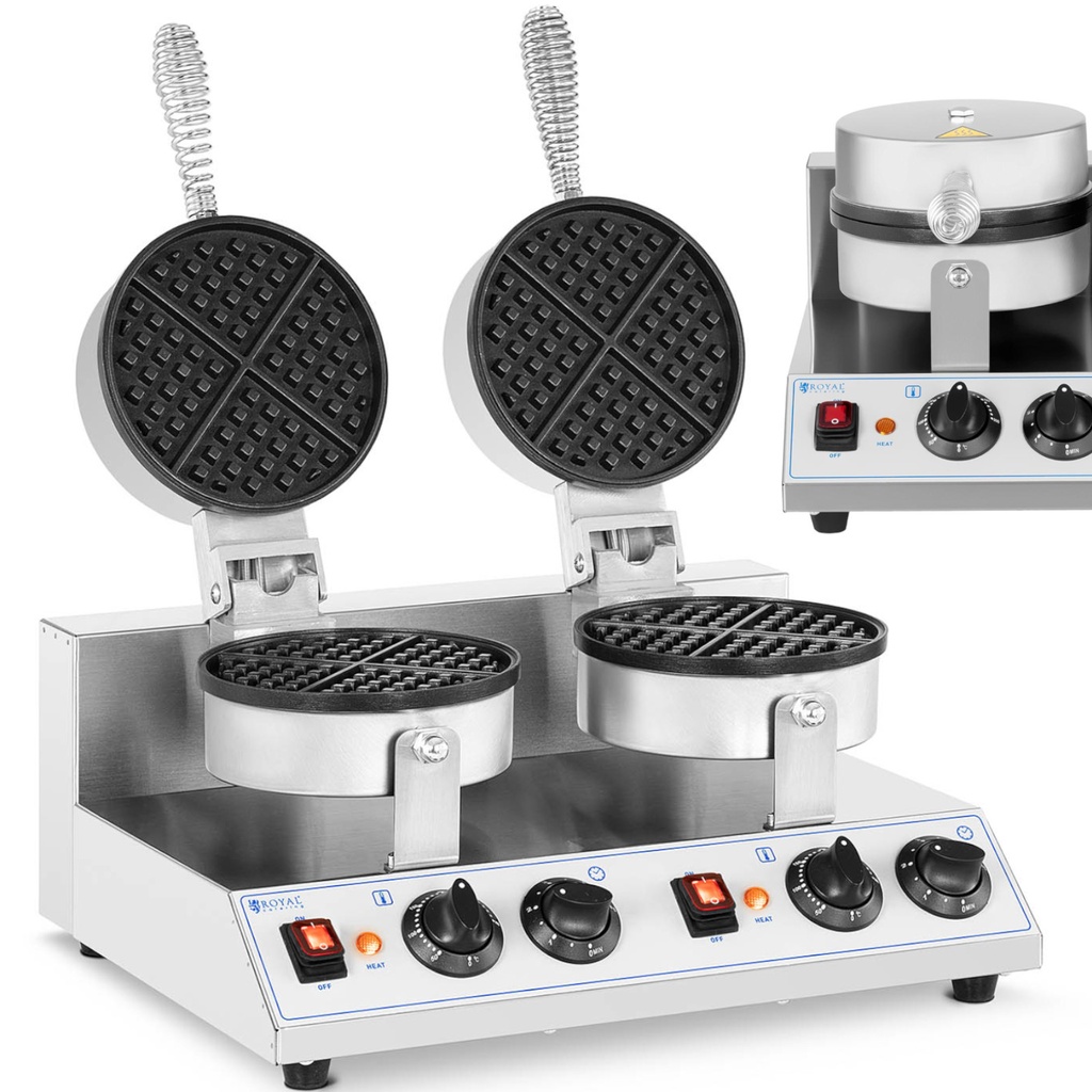 Round waffle maker double waffle diameter 185 mm 2600 W.