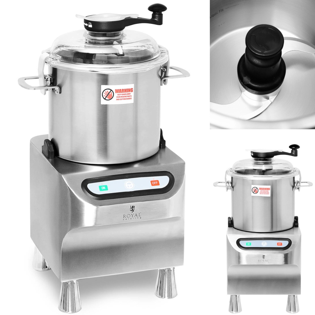Food service chopper mincer chopping meat slicing vegetables 8 l 1500 rpm 800 W.