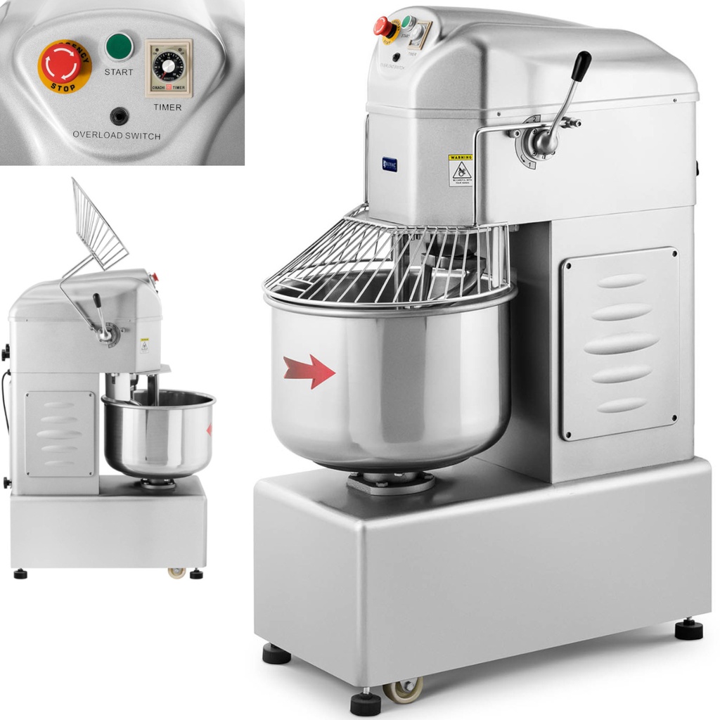 Spiral dough mixer with fixed bowl 45 l 2100 W