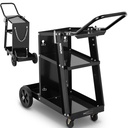 Welding workshop cart with space for gas cylinder 3 shelves handle up to 80 kg