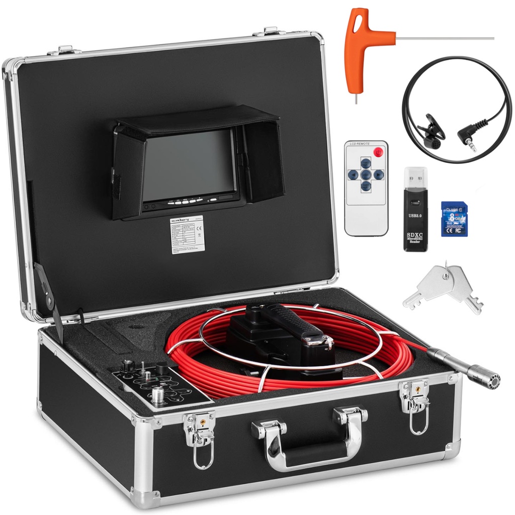 Diagnostic endoscope inspection camera in case 12 LED TFT 7 '' SD 20 m