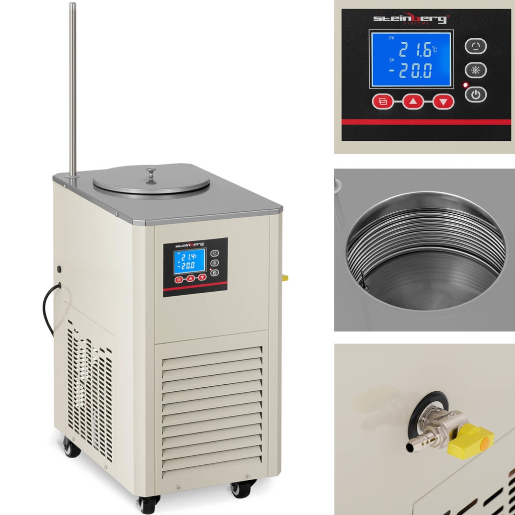 Laboratory cooling circulator for temperature control -20 - 20 C 20 l/min 726 W.