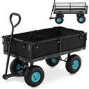 Folding garden cart with tarpaulin for transporting soil fertilizer up to 300 kg