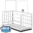 Veterinārie platformas mājlopu svari ar dzīvnieku būri 1500/0,5 kg 110x240 cm LCD displejs