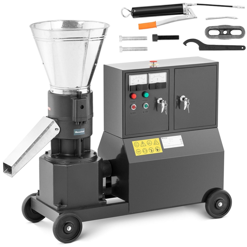 Pellet machine granulator sawdust pellet machine mobile 7.5 kW 400 V 300 kg/h diameter 200 mm.