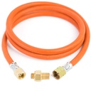 Connection reduction for tourist gas cylinder G 3/8" L - 7/16" hose 1.5m