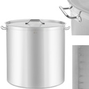 Steel pot with measuring lid for induction gas electric stove 170 l