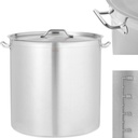 Steel pot with measuring lid for induction gas electric stove 130 l