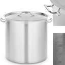 Steel pot with measuring lid for induction gas electric stove 71 l