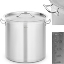 Steel pot with measuring lid for induction gas electric stove 33 l