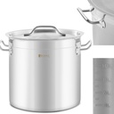 Steel pot with measuring lid for induction gas electric stove 12 l