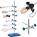 Laboratorinis stendas su priedais 60 cm 1 biuretės spaustukas 2 spaustukai 3 žiedai 60 mm 80 mm 100 mm