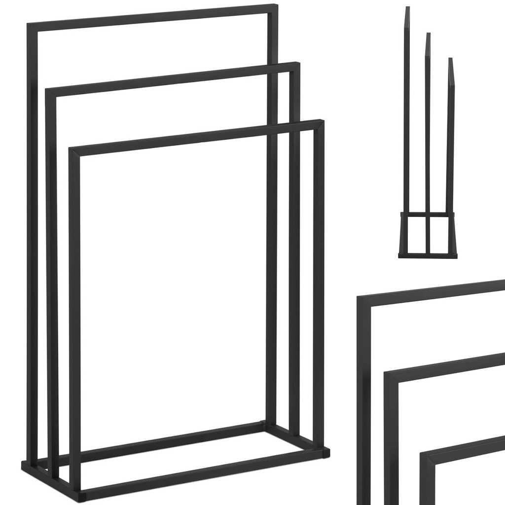 Grīdas statīvs 3 dvieļu turētājs STAL 55 x 21,5 x 84 cm tumši pelēks