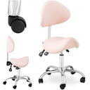 Cosmetic saddle chair with backrest swivel adjustable MANNHEIM POWDER PINK pink