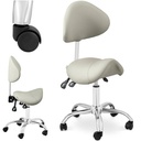 Cosmetic saddle chair with backrest swivel adjustable MANNHEIM GREY gray