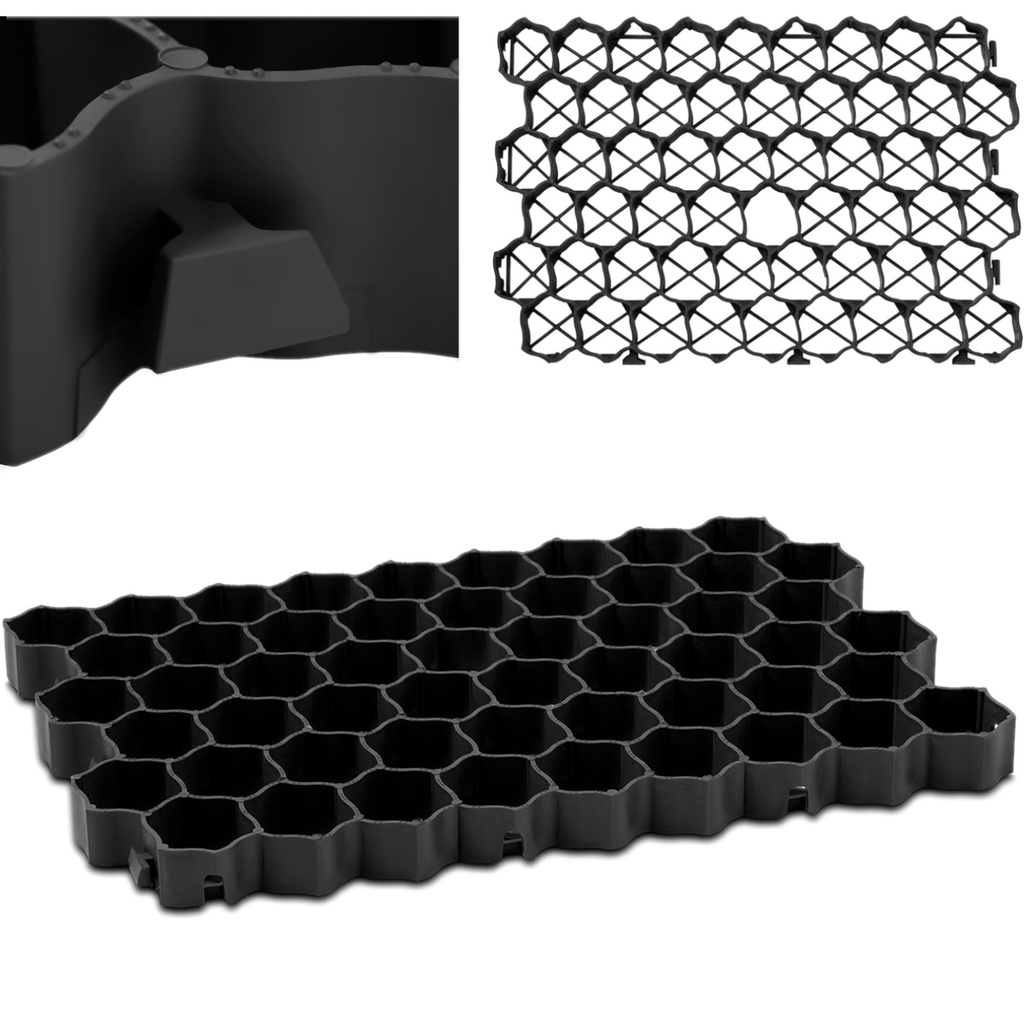 Modular parking lawn grid 60 x 40 x 4 cm 4 pcs black.