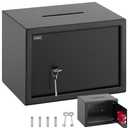 Deposit safe with drop box lockable steel key 25x25x35 cm