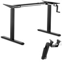 Desk frame with manual height adjustment 73-124 cm up to 70 kg BLACK