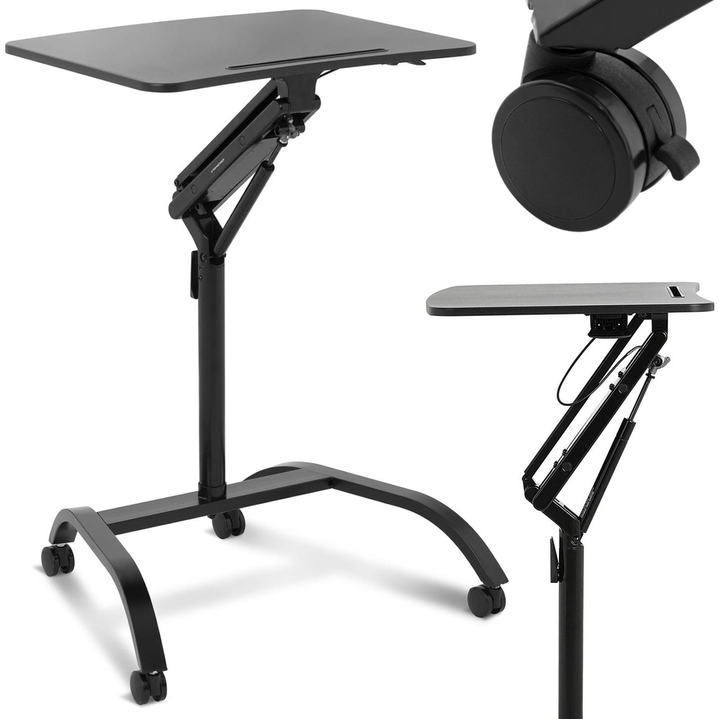 Mobilais klēpjdatora statīvs uz riteņiem ar regulējamu augstumu 85-116 cm līdz 10 kg