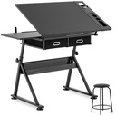 Drawing table desk with drawers and stool for drawing sketching 115x60 cm