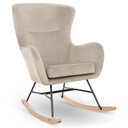 Minkštas krėslas ant medinių pačiūžų H 100 cm GREY