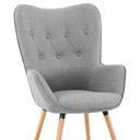 Scandinavian upholstered chair with high back grey