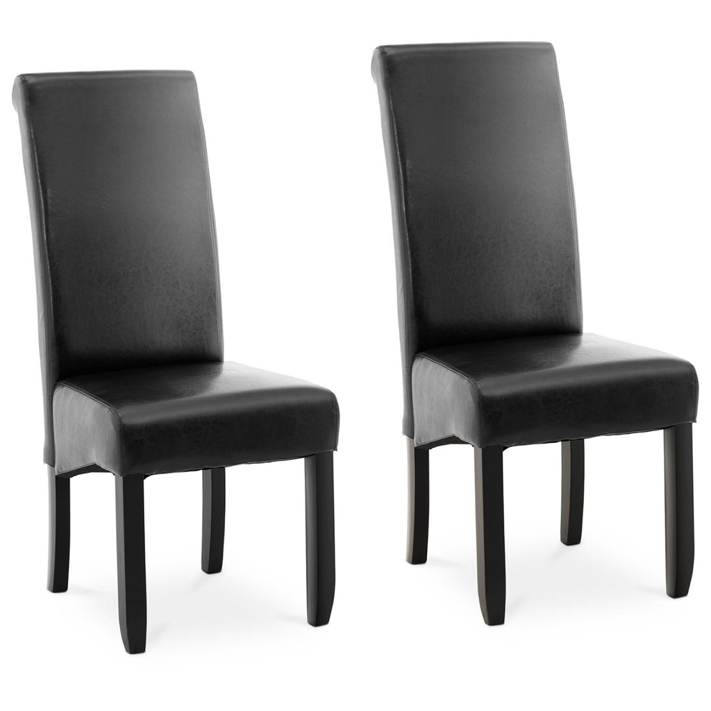 EKOSKÓRA upholstered dining room chair 2 pcs. BLACK