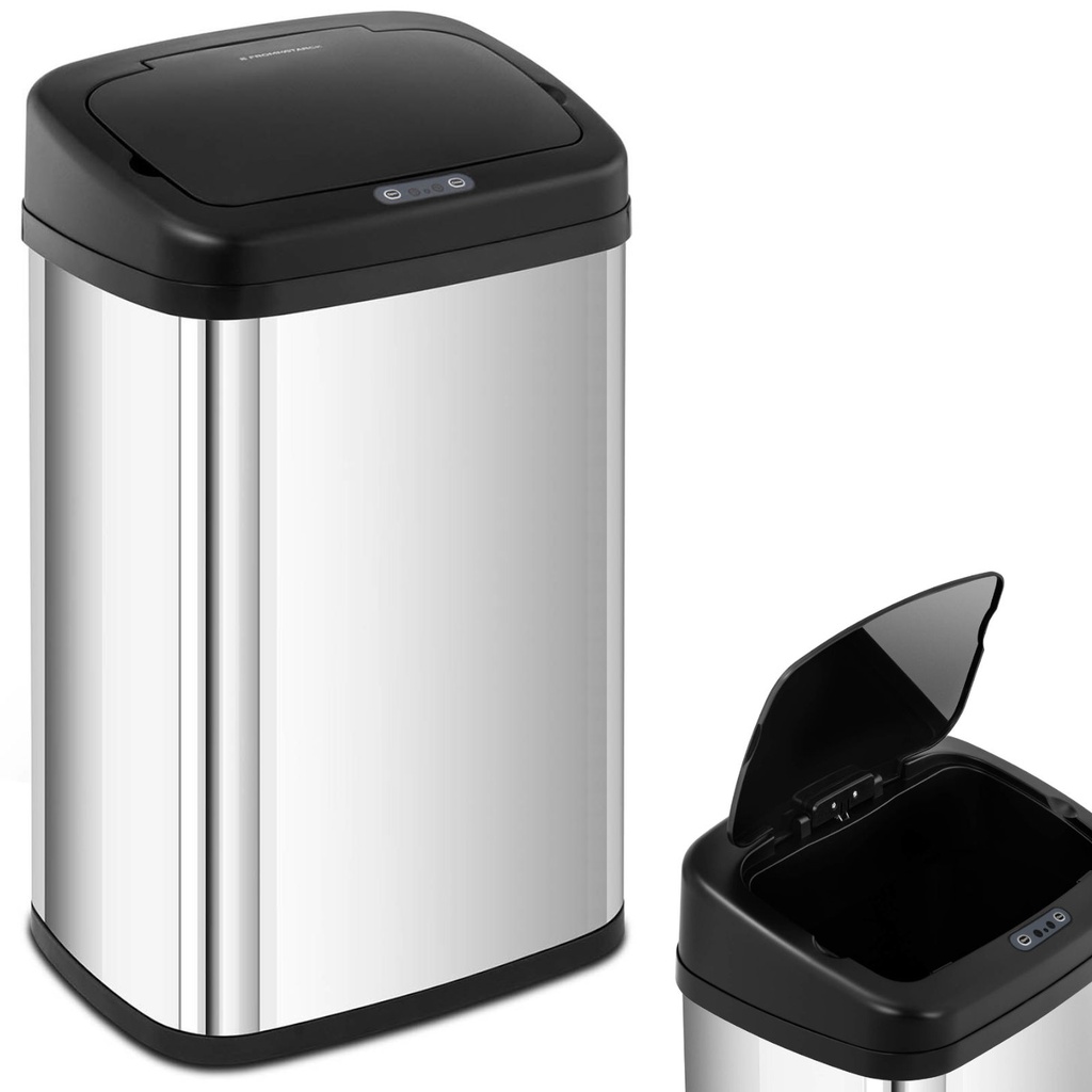 Rectangular automatic non-contact waste garbage can with motion sensor 30 cm 30 l