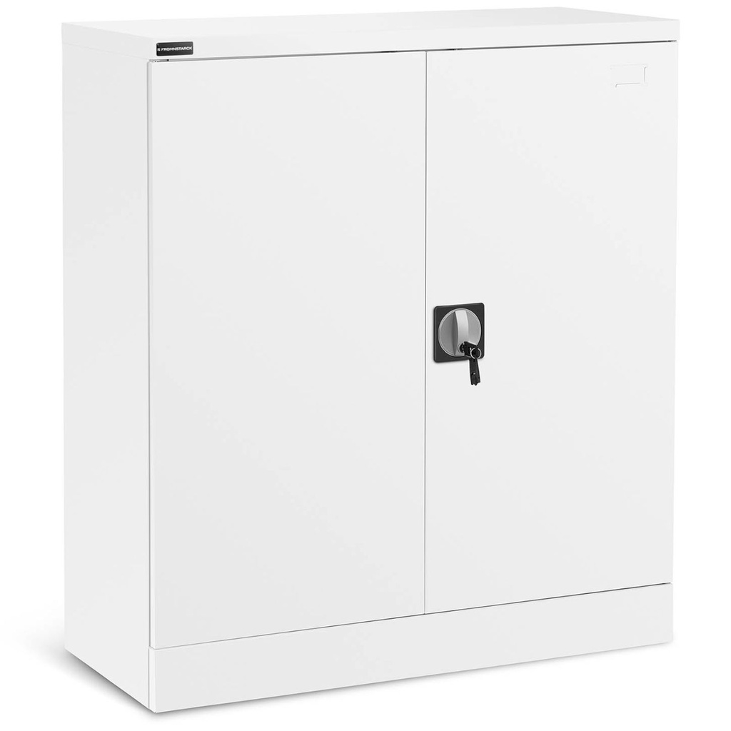 Metal office filing cabinet with key lock 2-shelf WHITE
