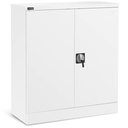 Metal office filing cabinet with key lock 2-shelf WHITE