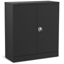 Metal office filing cabinet with key lock 2-shelf ANTHRACITE