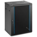 19'' 15U IP20 piekaramais serveru skapis līdz 60 kg 60x45x87 cm BLACK