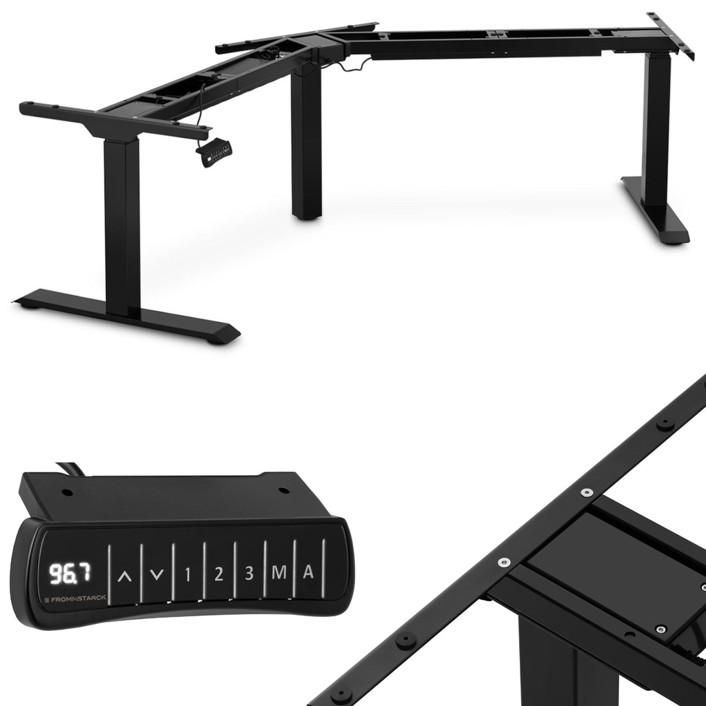Stūra rakstāmgalda rāmis ar elektrisko augstuma regulēšanu 58-123 cm PLAŠS AUGSTUMS