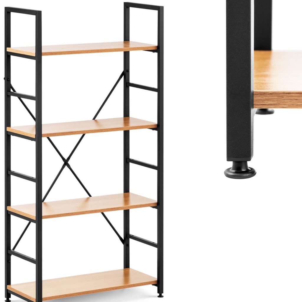 Bookcase decoration with steel frame loft industrial max 150 kg 4 shelves