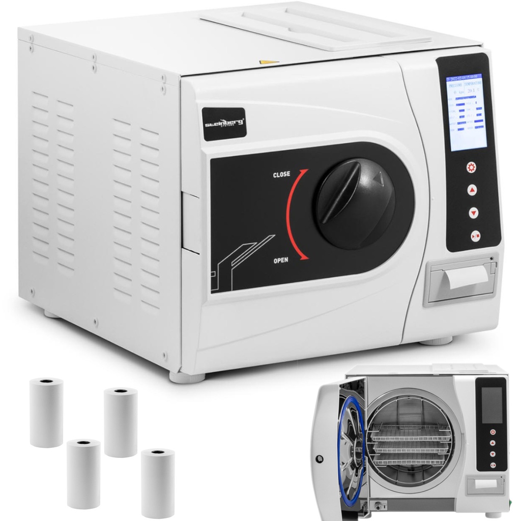 Spiediena tvaika autoklāvs instrumentu sterilizācijai 6 programmas B klases printeris LCD 12 l