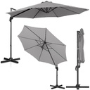 Side-arm garden umbrella tilt round 300 cm diameter dark gray.