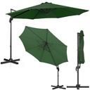 Garden umbrella on a side boom tilt round diameter 300 cm green.