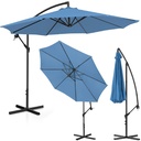 Garden umbrella on a boom round tilting diameter 300 cm blue