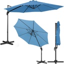 Garden umbrella on a side boom tilt round diameter 300 cm blue.