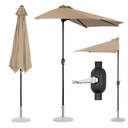 Semi umbrella wall balcony terrace semi round 270 x 135 cm cream