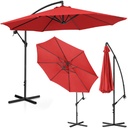 Garden umbrella on a boom round tilting diameter 300 cm red