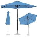 Garden umbrella round large tilt with crank 300 cm diameter blue.