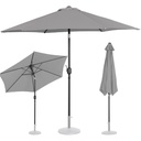 Patio garden umbrella round tilt with crank 270 cm diameter dark gray.